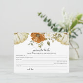 Baby shower citrouille Conseils pour la carte Pare (Debout devant)