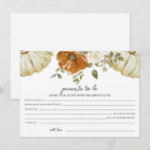 Baby shower citrouille Conseils pour la carte Pare (Devant / Derrière)