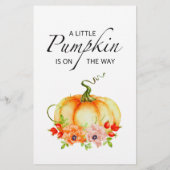 Baby shower citrouille de la carte de conseil Baby (Dos)