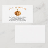 Baby shower citrouille  écran douche carte d'inser (Devant / Derrière)