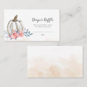 Baby shower citrouille Floral Diaper Carte Raffin