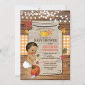baby shower citrouille invitation bois rustique