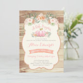 Baby shower citrouille Invitation Citrouille rusti (Debout devant)