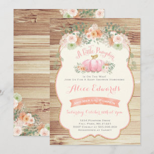 Baby shower citrouille Invitation Citrouille rusti