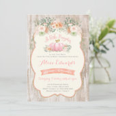 Baby shower citrouille Invitation Citrouille rusti (Debout devant)