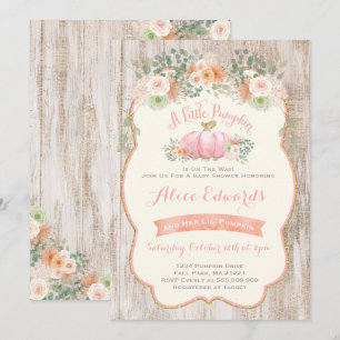Baby shower citrouille Invitation Citrouille rusti
