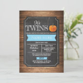 Baby shower Citrouille Invitation du Boy Twins Par (Debout devant)