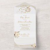 Baby shower citrouille Invitation et carte de cons (À l'intérieur)