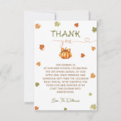 Baby shower citrouille Neutre Mignon Merci (Devant)