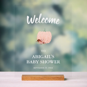 Baby shower Citrouille or rose Bienvenue