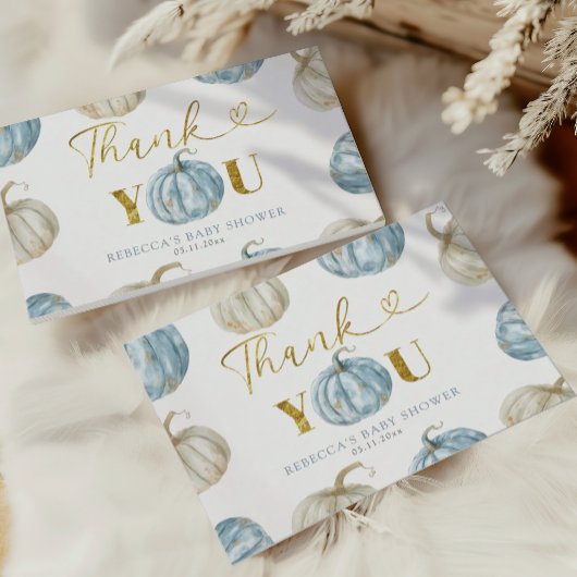 Baby shower Citrouille Pastel Boy Merci