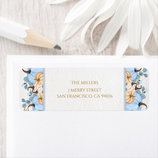 baby shower citrouille retour Adresse Étiquette (En situation)