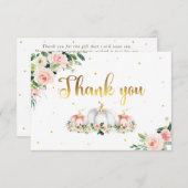 Baby shower citrouille Rose Et Merci Or (Devant / Derrière)