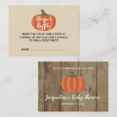 Baby shower citrouille Rustic Diaper Raffle Ticket (Devant / Derrière)