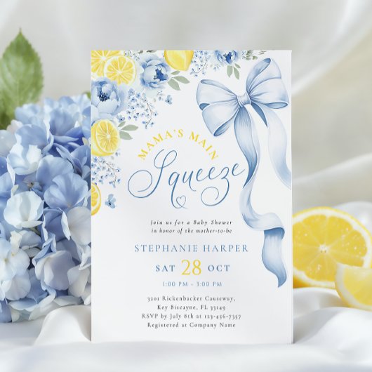 Baby shower Citrus bleu Invitation