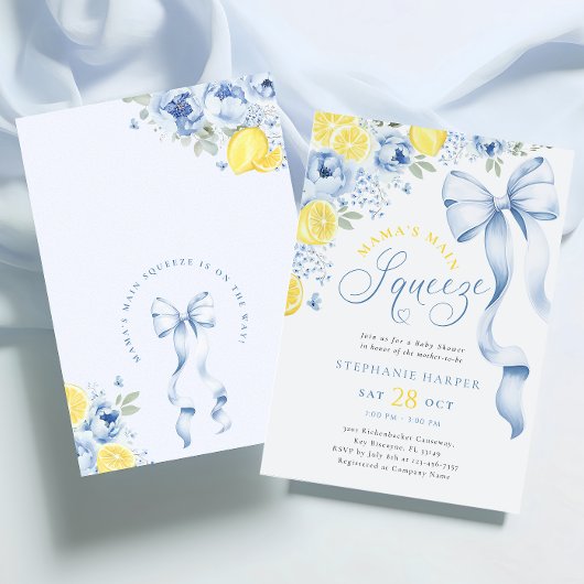 Baby shower Citrus bleu Invitation