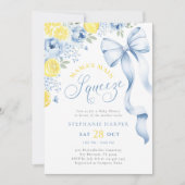 Baby shower Citrus bleu Invitation (Devant)
