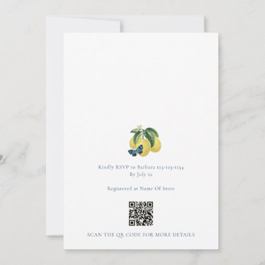 Baby shower Citrus Citrus Citrus Citron Invitation (Dos)