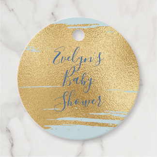 Baby shower Classic blauw en goud Bedankjes Labels