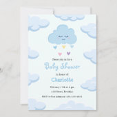 Baby shower Cloud bleu clair simple Invitation (Devant)