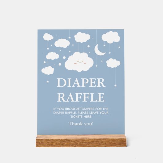 Baby shower Cloud Bleu Déchets Raffle (Recto)