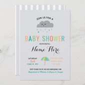 baby shower Cloud Sprinkle Umbrella Gender onthull Kaart (Voorkant / Achterkant)