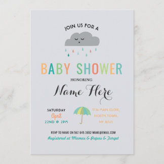 baby shower Cloud Sprinkle Umbrella Gender onthull Kaart