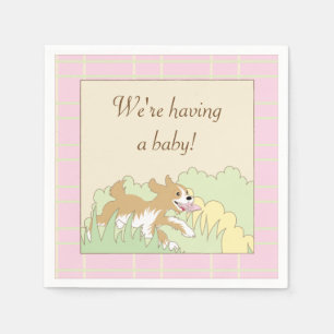 Baby shower Cocktail servetten/Roze Bouw een douch Servetten