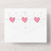 Baby shower Coeurs roses Invitation (Verso)