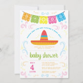 Baby shower coloré Mai invitation FIESTA (Devant)