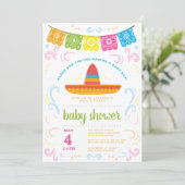 Baby shower coloré Mai invitation FIESTA (Debout devant)