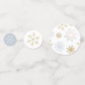 Baby shower Confetti Blue & Gold Snowflake (Derrière)