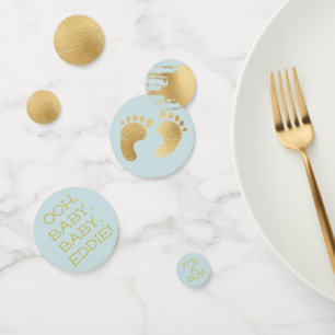 Baby shower Confetti Classic Bleu N Or