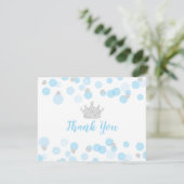 Baby shower Confetti en argent Prince Blue Merci (Debout devant)