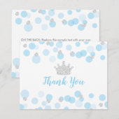 Baby shower Confetti en argent Prince Blue Merci (Devant / Derrière)