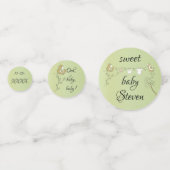 Baby shower Confetti Gold Blue Birds (Derrière)