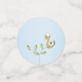 Baby shower Confetti Gold Blue Birds (Petit recto)