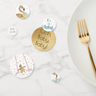 Baby shower Confetti Gold maman N Flamant rose béb
