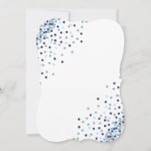 Baby shower Confetti Invitation Bleu Et Argent (Dos)