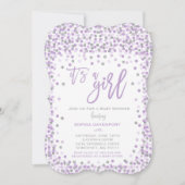 Baby shower Confetti Invitation Lavande & Argent (Devant)