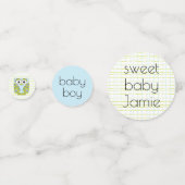Baby shower Confetti Owl Blue en Green (Voorkanten)