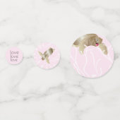 Baby shower Confetti Tortue rose et turquoise (Derrière)