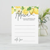 Baby shower Conseil Carte Baby shower Jeux Lemon (Debout devant)