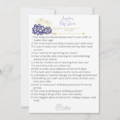 Baby shower Conseils carte thème pourpre (Devant)