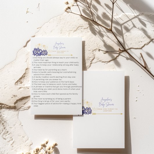Baby shower Conseils carte thème pourpre