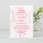 Baby shower coquette modifiable Invitation 1 (Debout devant)