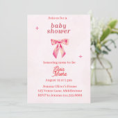 Baby shower coquette modifiable Invitation 2 (Debout devant)