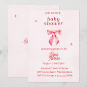 Baby shower coquette modifiable Invitation 2 (Devant / Derrière)