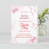 Baby shower coquette modifiable Invitation 3 (Debout devant)