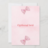 Baby shower coquette modifiable Invitation 3 (Dos)